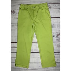 Vintage Ralph Lauren Jean Co Straight Jeans Womens Size 12 Green High Rise Crop